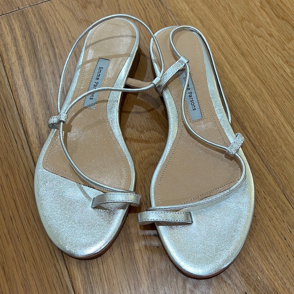 Emme Parsons Silver Metallic Sandals NEVER BEEN WORN